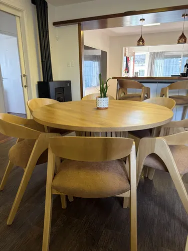 Juego Comedor Redondo 6 Sillas Madera Maciza - Ozark Home A Eleccion en Madera natural, Uruguay | Ozark Home